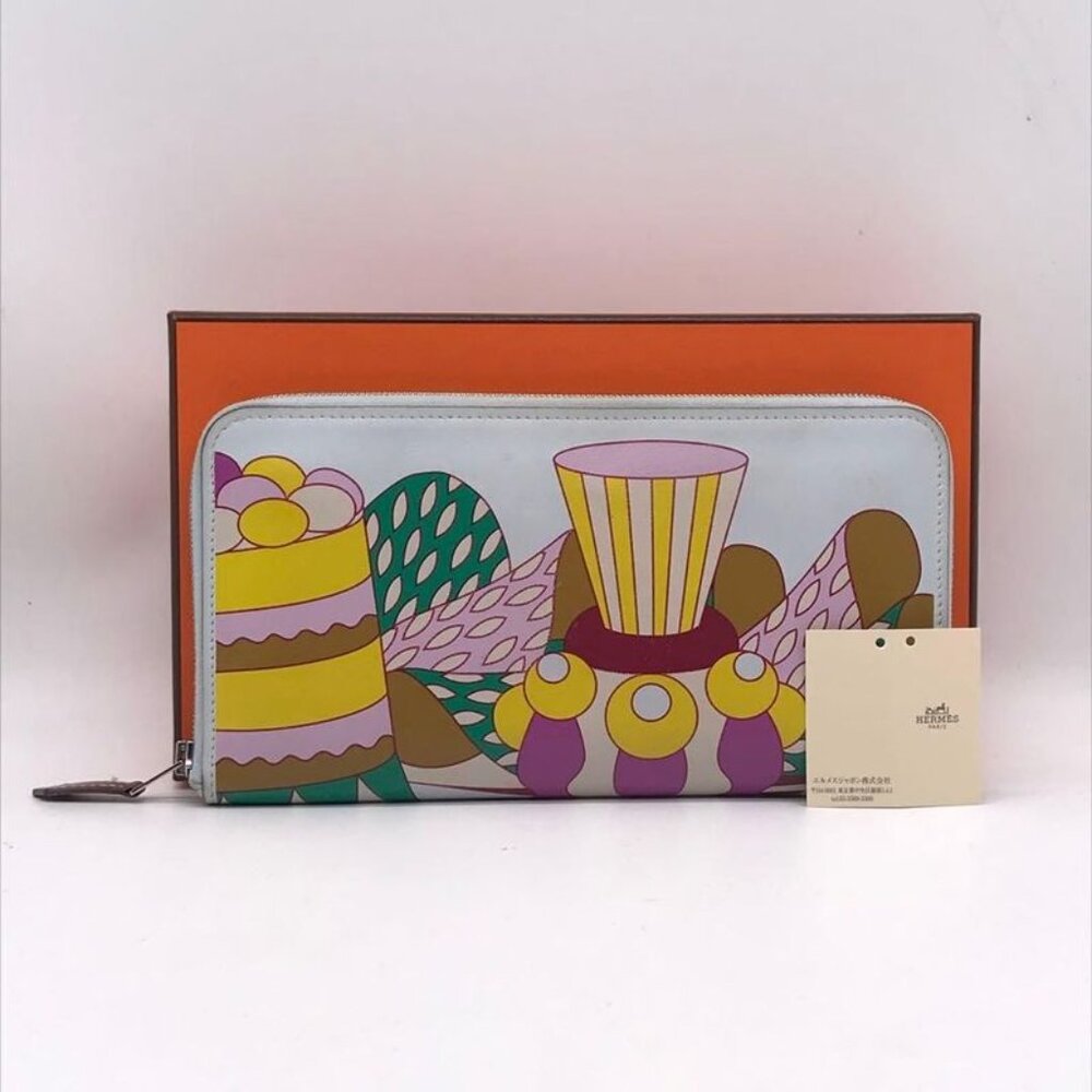 Hermes Azap Silk In Patisserie Francaise Bleu Brum Wallet Price Negotiation